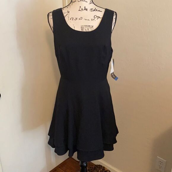 Vintage All That Jazz Black Criss Cross Design On Back Brand New Dress Deadstock - Picture 1 of 12